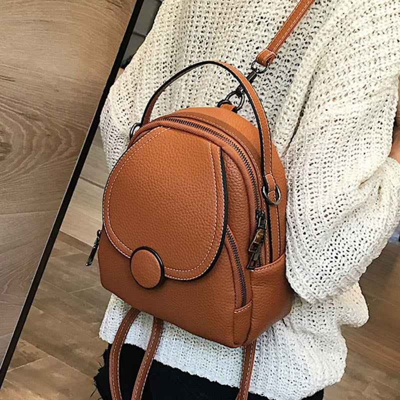 Super fashionable Leather Backpack Mini,Soft Touch&Multi-Function.