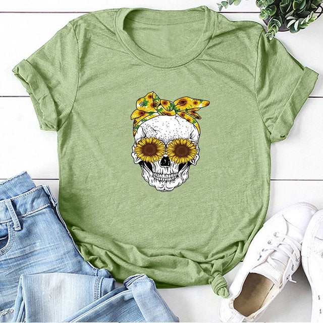 Casual Short Sleave T Shirt, Sunflowers.