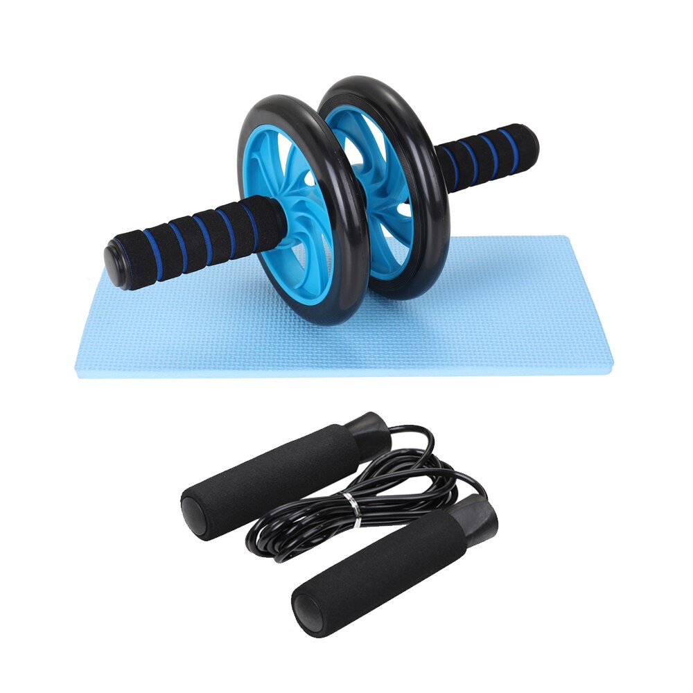 Muscle Exercise Equipment Abdominal Press Wheel Roller Home Fitness Equipment Gym Roller Trainer with Push UP Bar Jump Rope